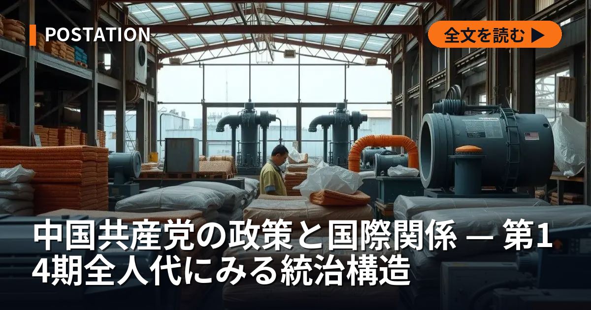 中国共産党の政策と国際関係 — 第14期全人代にみる統治構造