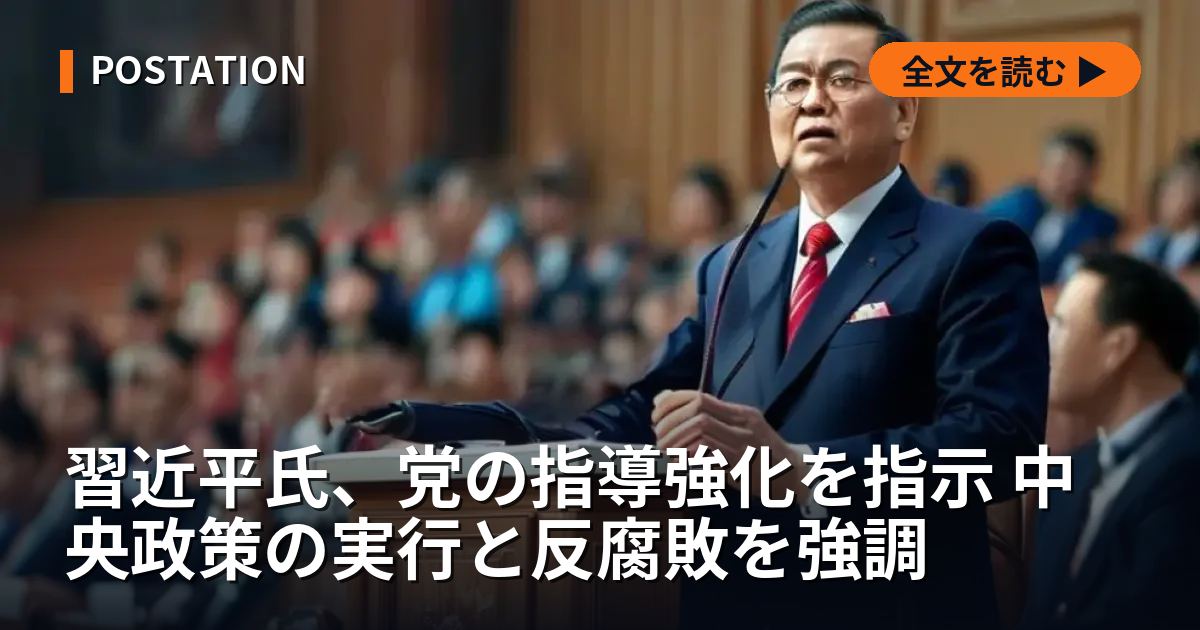 習近平氏、党の指導強化を指示 中央政策の実行と反腐敗を強調