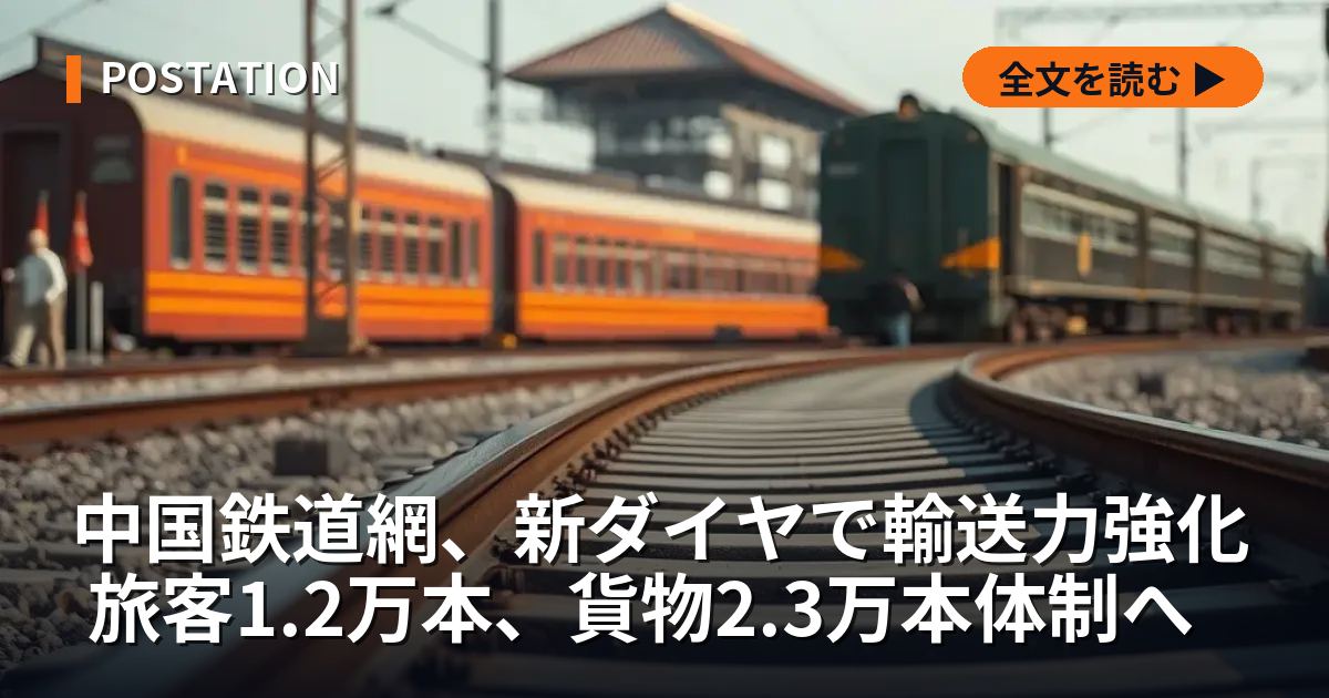 中国鉄道網、新ダイヤで輸送力強化 旅客1.2万本、貨物2.3万本体制へ