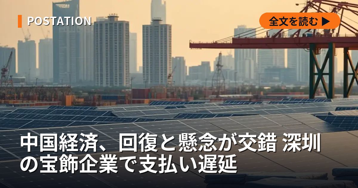 中国経済、回復と懸念が交錯 深圳の宝飾企業で支払い遅延