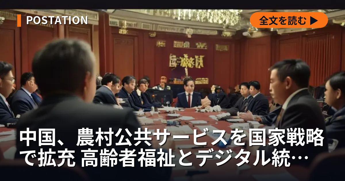 中国、農村公共サービスを国家戦略で拡充 高齢者福祉とデジタル統治を強化