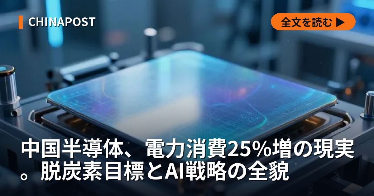 中国半導体、電力消費25%増の現実。脱炭素目標とAI戦略の全貌