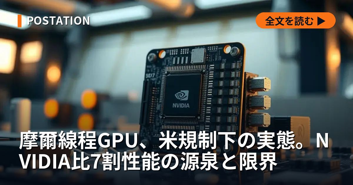 摩爾線程GPU、米規制下の実態。NVIDIA比7割性能の源泉と限界