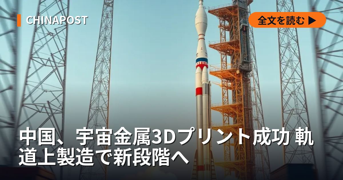 中国、宇宙金属3Dプリント成功 軌道上製造で新段階へ