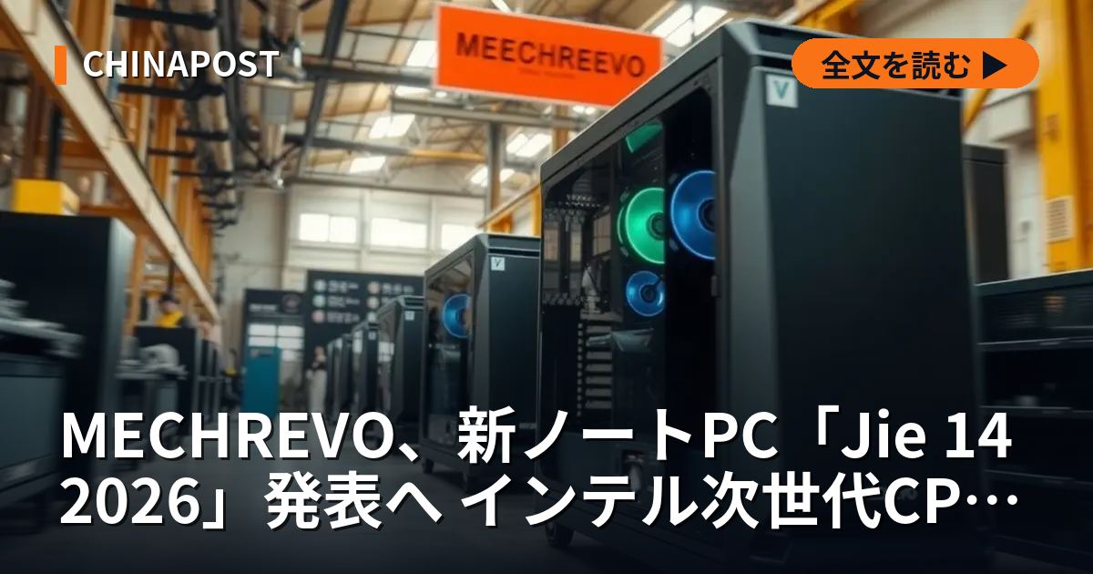 MECHREVO、新ノートPC「Jie 14 2026」発表へ インテル次世代CPU搭載