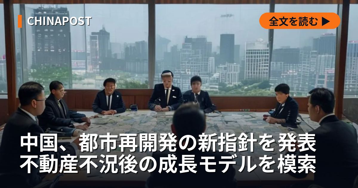 中国、都市再開発の新指針を発表 不動産不況後の成長モデルを模索
