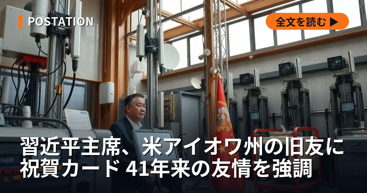習近平主席、米アイオワ州の旧友に祝賀カード 41年来の友情を強調
