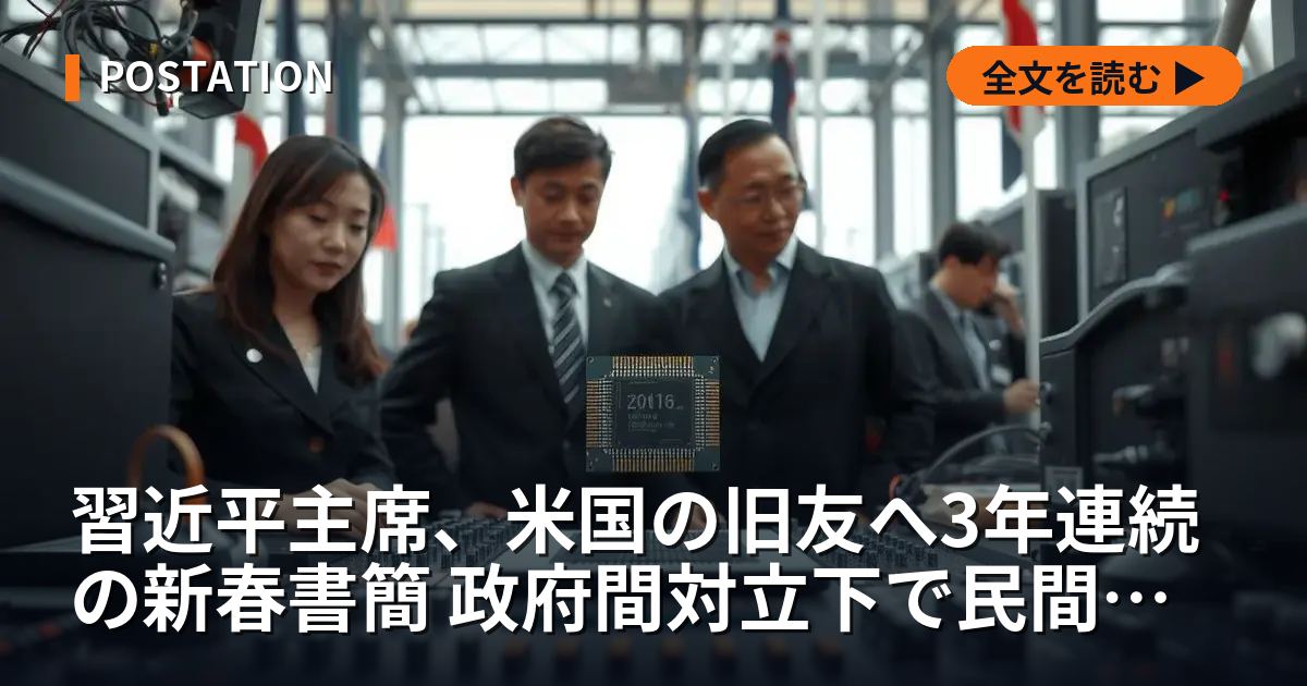 習近平主席、米国の旧友へ3年連続の新春書簡 政府間対立下で民間交流を強調