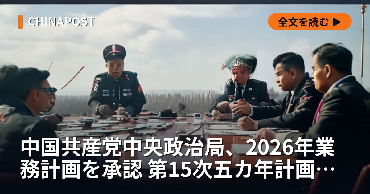 中国共産党中央政治局、2026年業務計画を承認 第15次五カ年計画始動へ