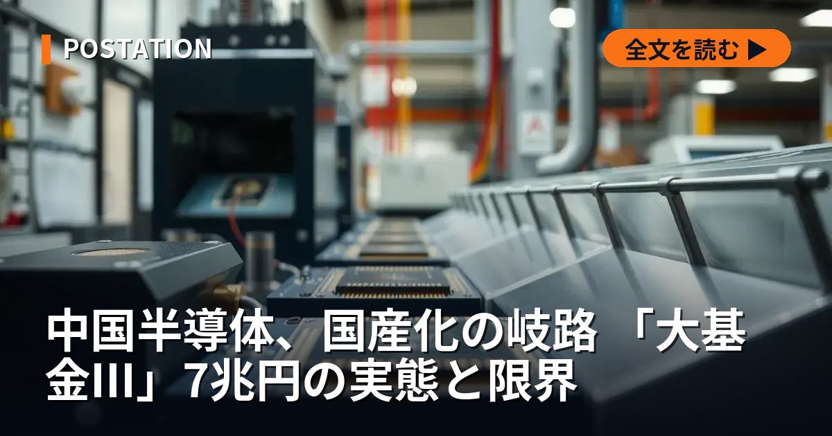 中国半導体、国産化の岐路 「大基金III」7兆円の実態と限界