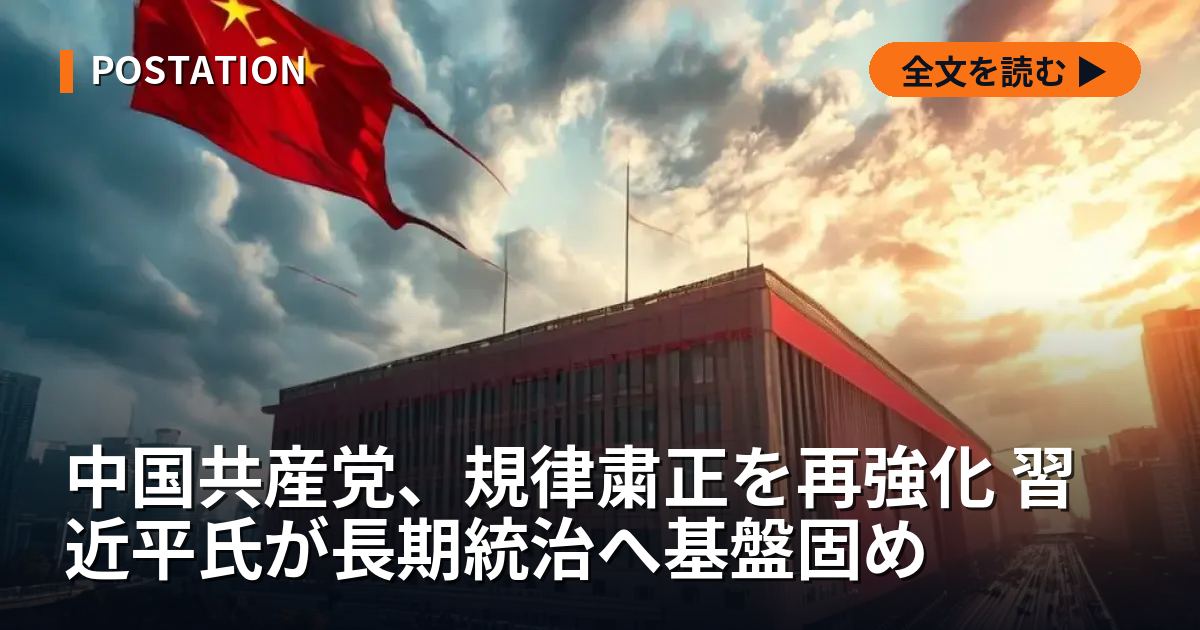 中国共産党、規律粛正を再強化 習近平氏が長期統治へ基盤固め