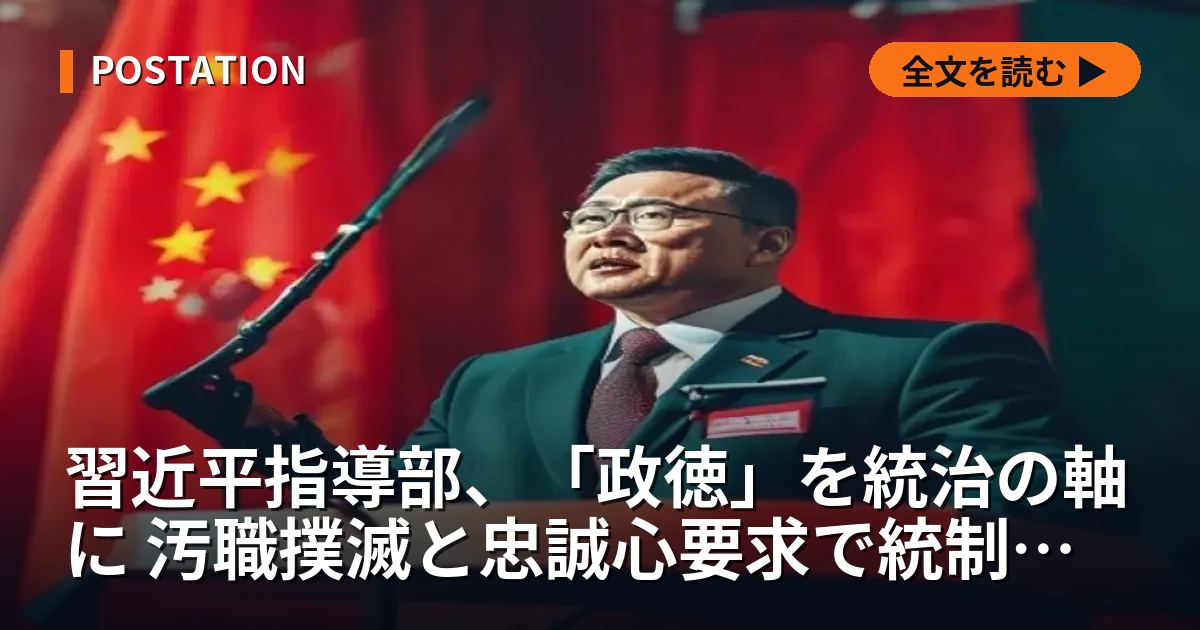 習近平指導部、「政徳」を統治の軸に 汚職撲滅と忠誠心要求で統制強化