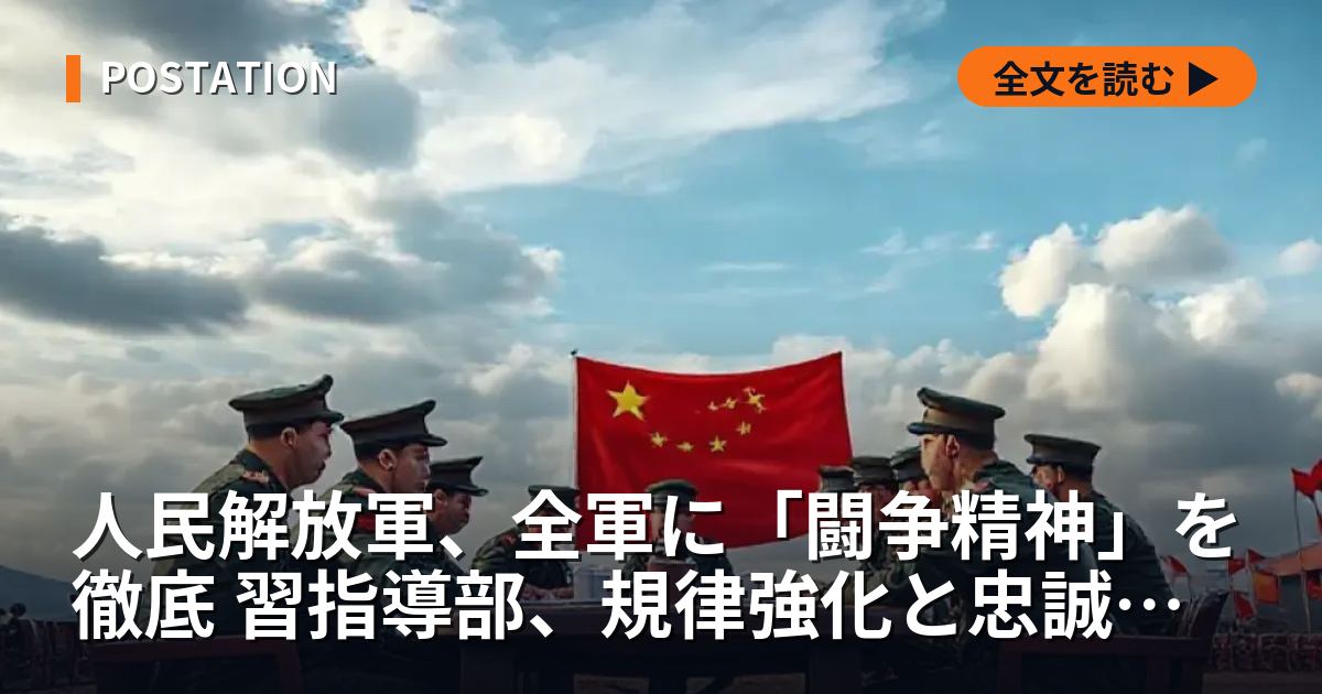 人民解放軍、全軍に「闘争精神」を徹底 習指導部、規律強化と忠誠確保へ