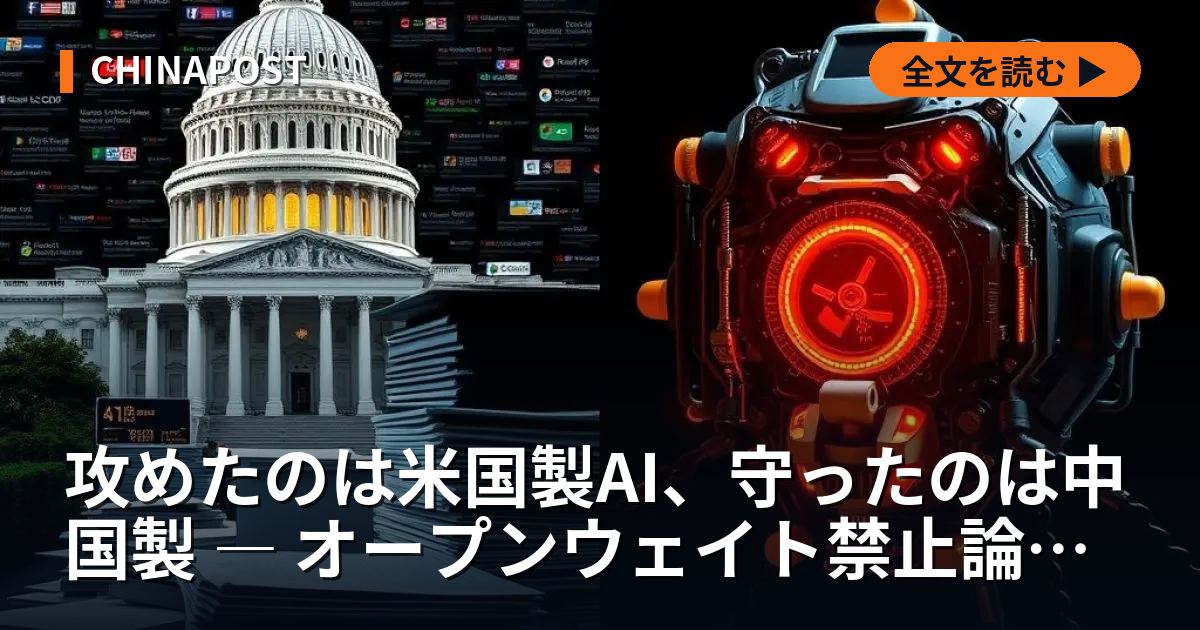攻めたのは米国製AI、守ったのは中国製 ― オープンウェイト禁止論の急所