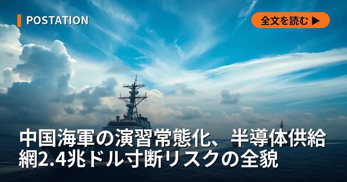中国海軍の演習常態化、半導体供給網2.4兆ドル寸断リスクの全貌