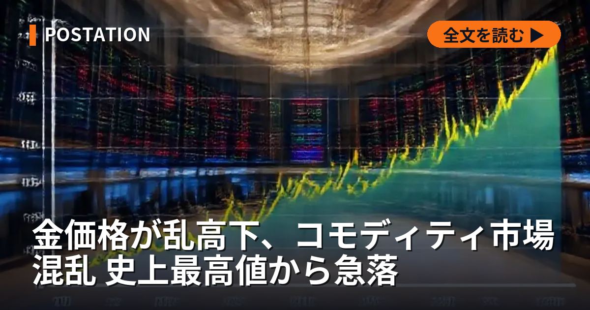 金価格が乱高下、コモディティ市場混乱 史上最高値から急落