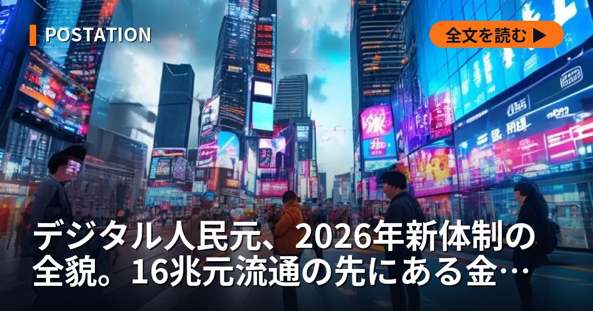デジタル人民元、2026年新体制の全貌。16兆元流通の先にある金融覇権