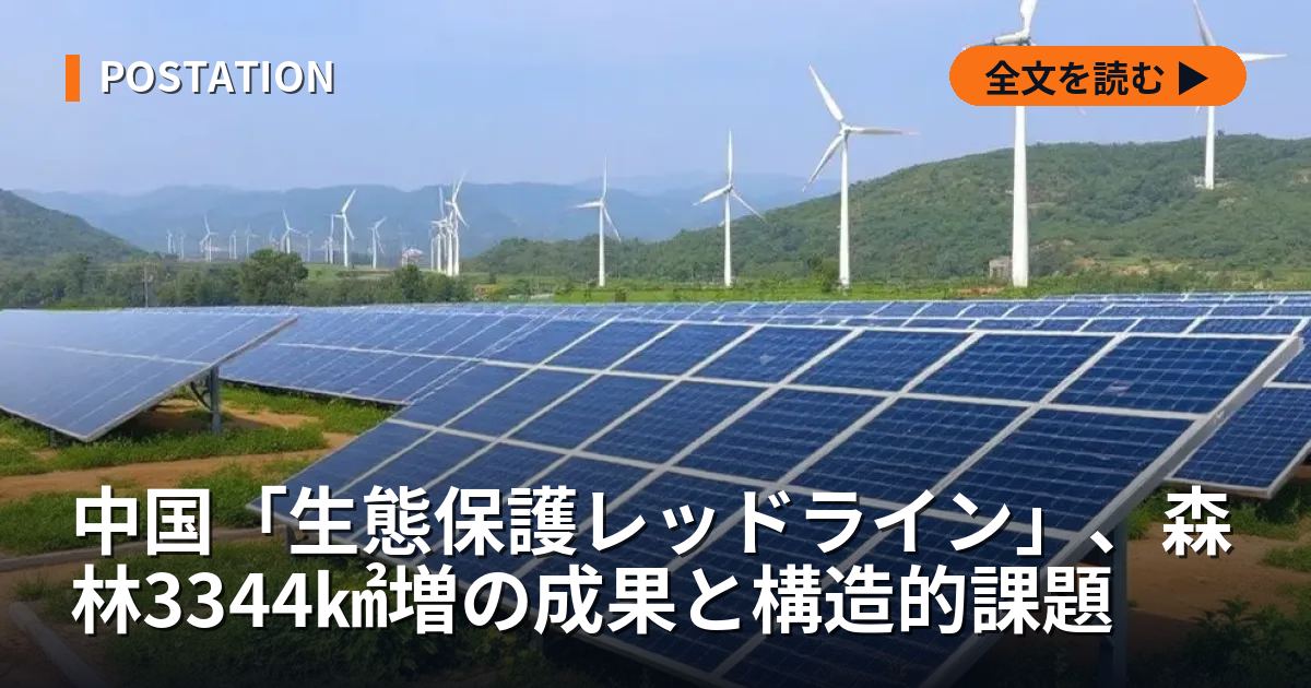 中国「生態保護レッドライン」、森林3344㎢増の成果と構造的課題
