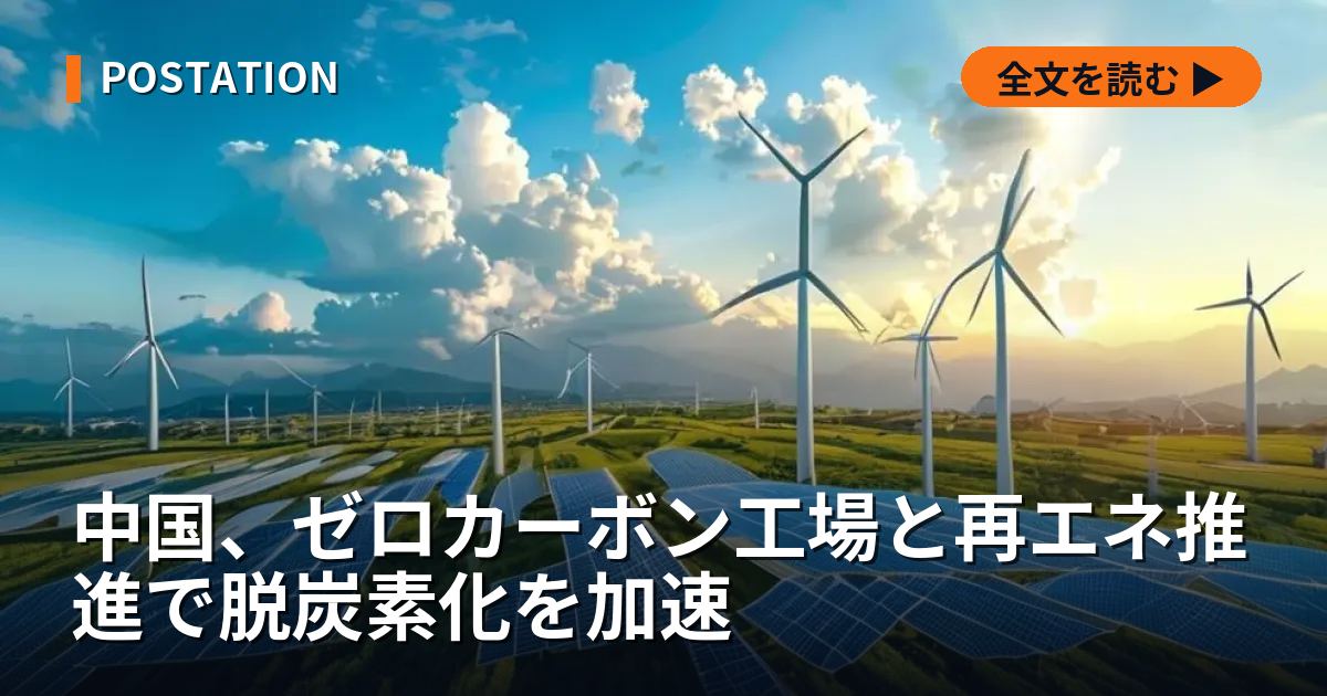 中国、ゼロカーボン工場と再エネ推進で脱炭素化を加速