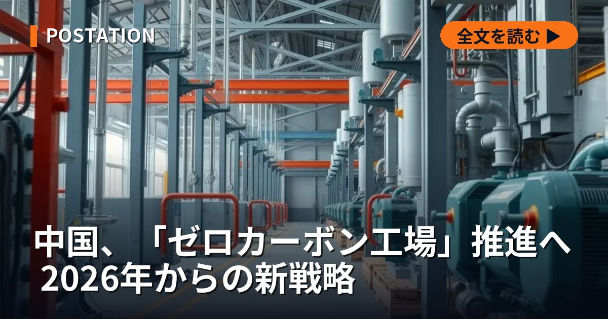 中国、「ゼロカーボン工場」推進へ 2026年からの新戦略