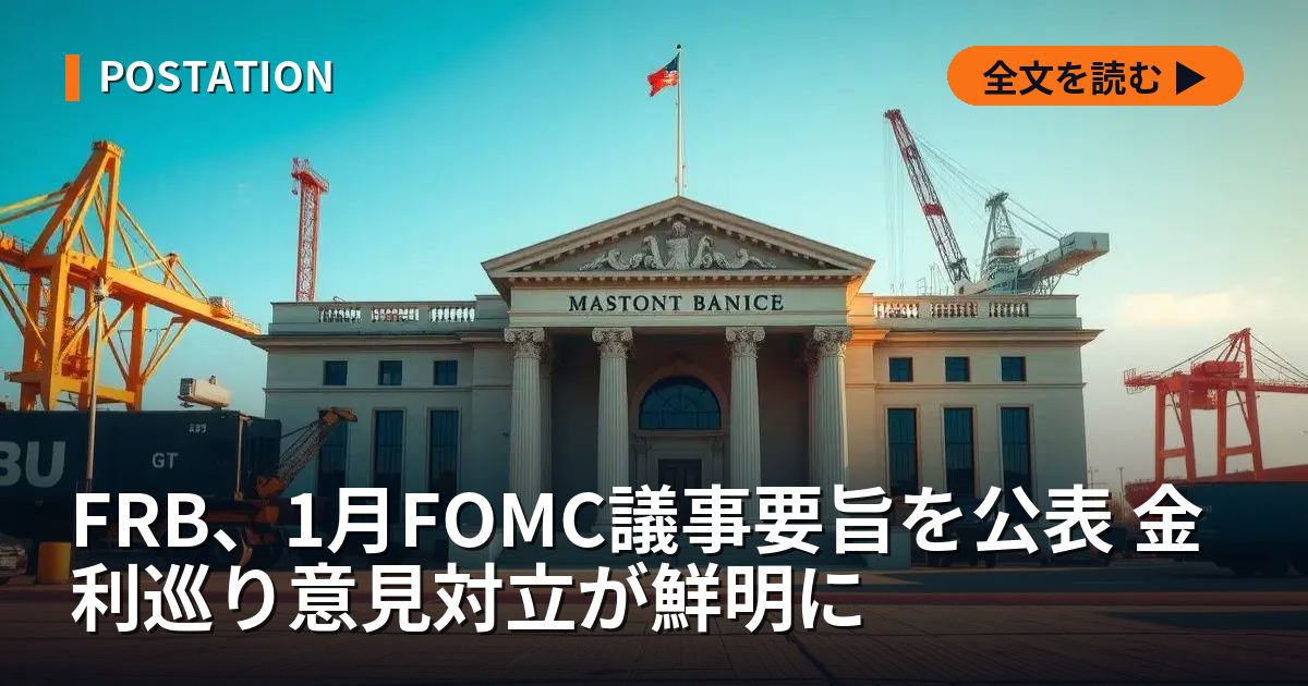 FRB、1月FOMC議事要旨を公表 金利巡り意見対立が鮮明に