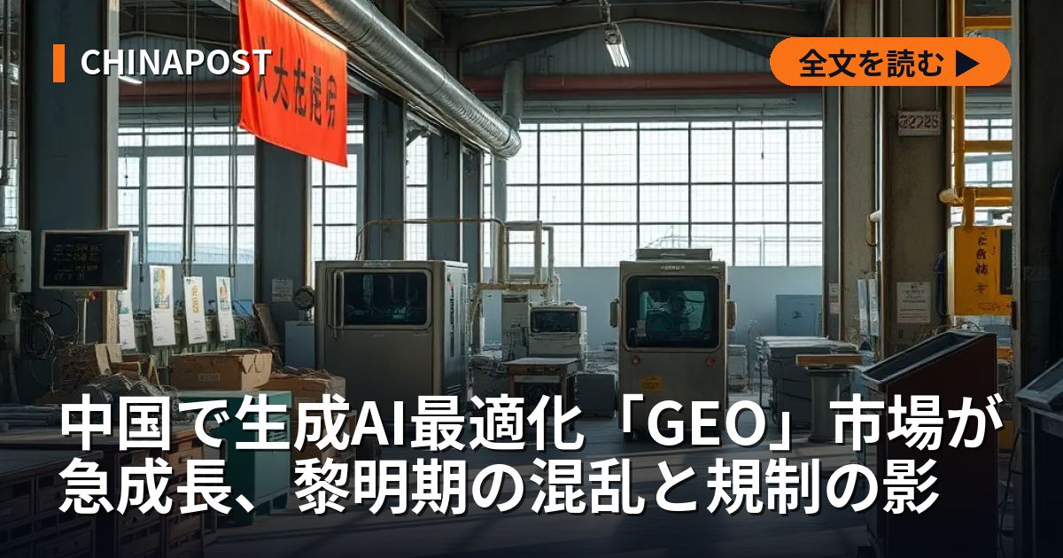 中国で生成AI最適化「GEO」市場が急成長、黎明期の混乱と規制の影