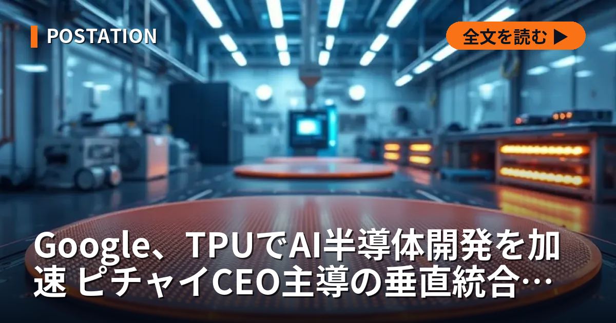 Google、TPUでAI半導体開発を加速 ピチャイCEO主導の垂直統合戦略