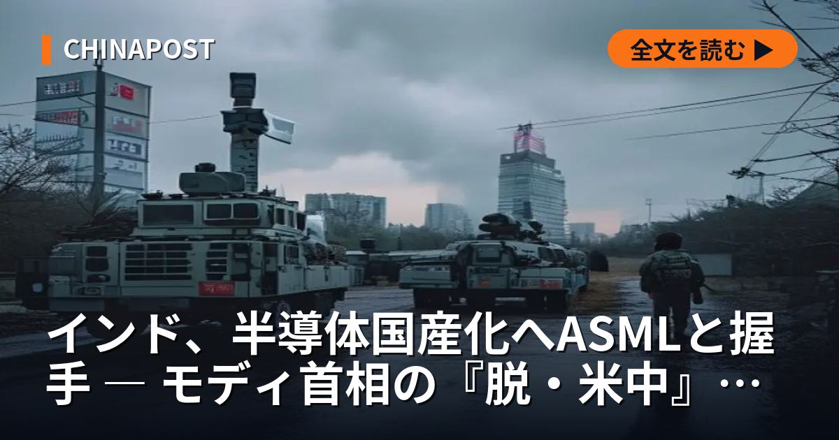 インド、半導体国産化へASMLと握手 ― モディ首相の『脱・米中』戦略、東京エレクトロン(8035)に商機