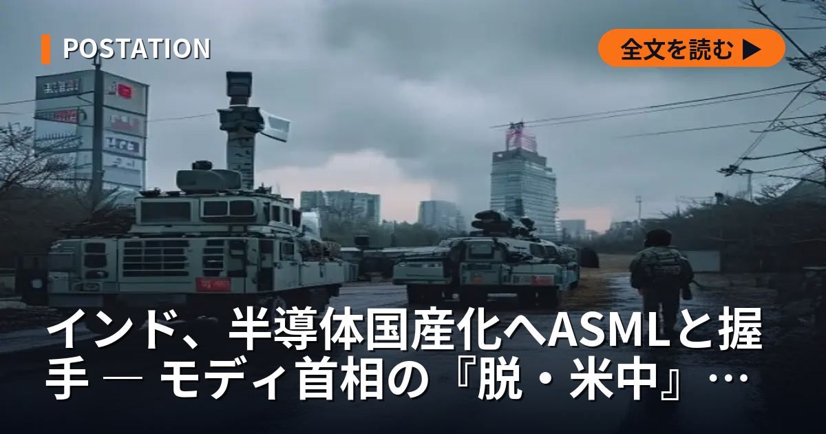 インド、半導体国産化へASMLと握手 ― モディ首相の『脱・米中』戦略、東京エレクトロン(8035)に商機