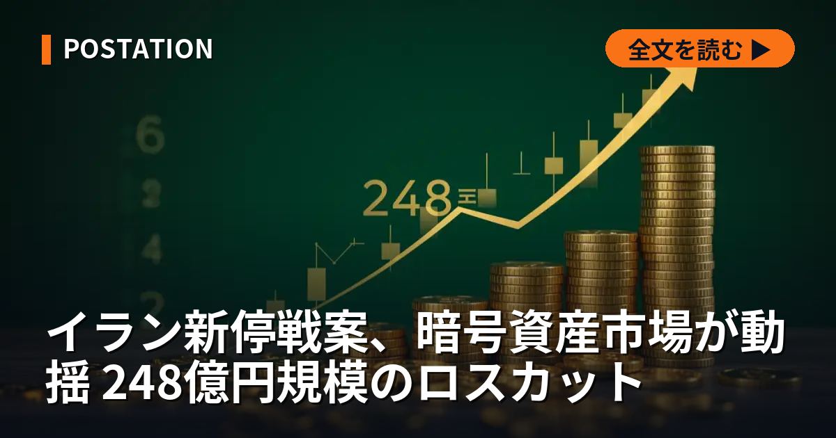 イラン新停戦案、暗号資産市場が動揺 248億円規模のロスカット