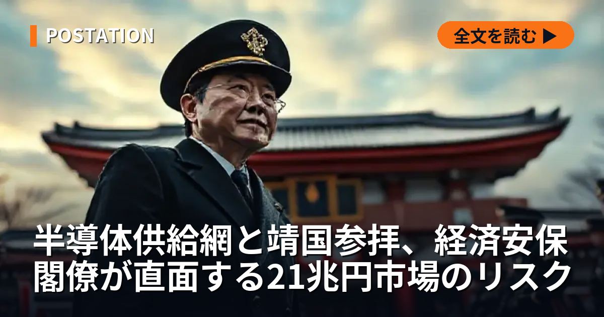 半導体供給網と靖国参拝、経済安保閣僚が直面する21兆円市場のリスク
