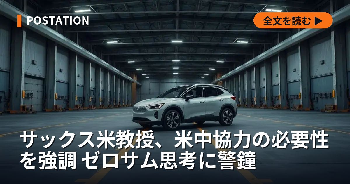 サックス米教授、米中協力の必要性を強調 ゼロサム思考に警鐘