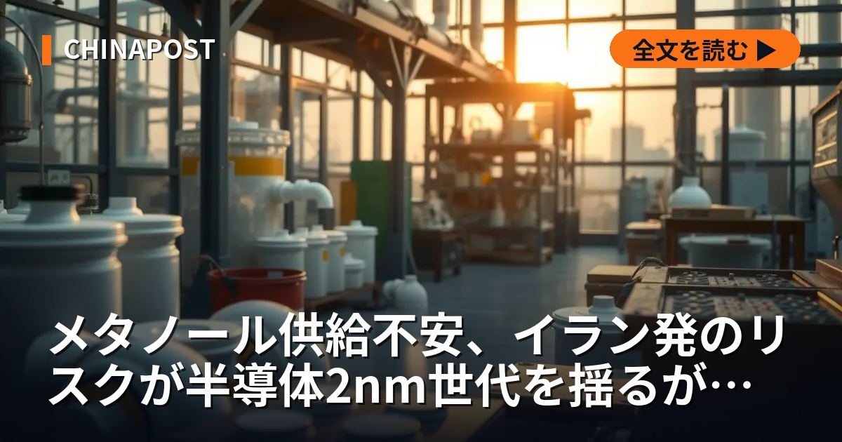 メタノール供給不安、イラン発のリスクが半導体2nm世代を揺るがす内実