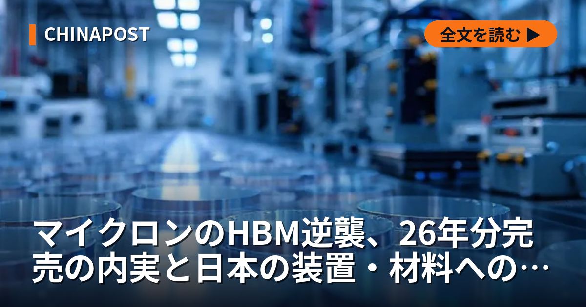 マイクロンのHBM逆襲、26年分完売の内実と日本の装置・材料への依存構造