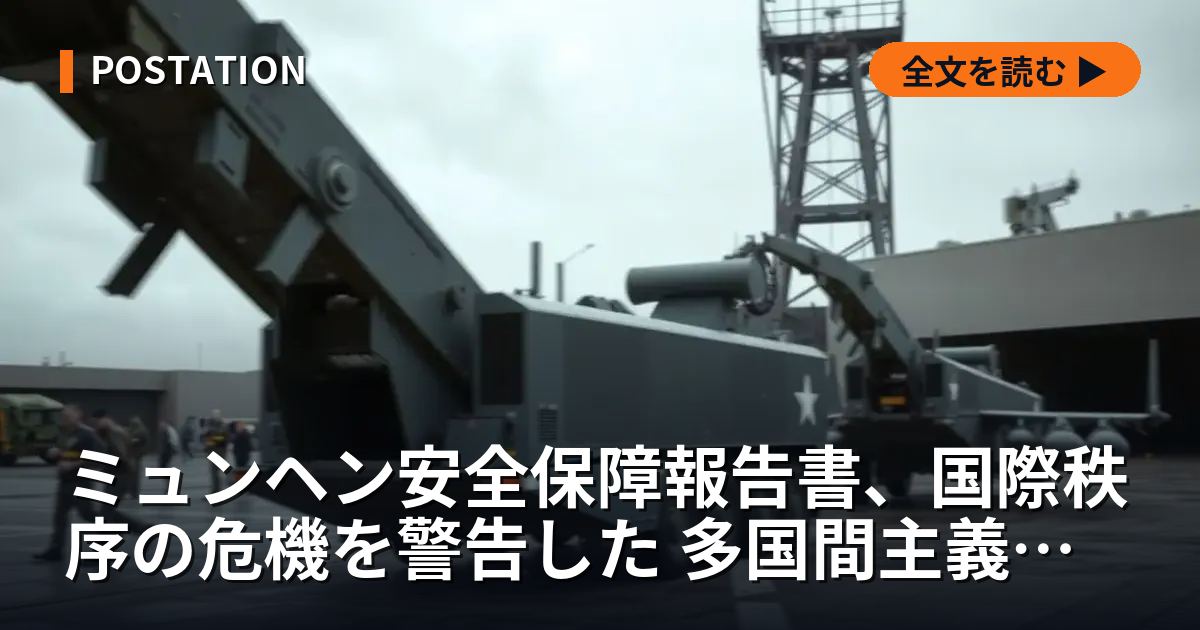 ミュンヘン安全保障報告書、国際秩序の危機を警告した 多国間主義が崩壊