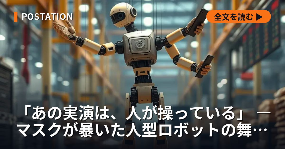 「あの実演は、人が操っている」 ― マスクが暴いた人型ロボットの舞台裏