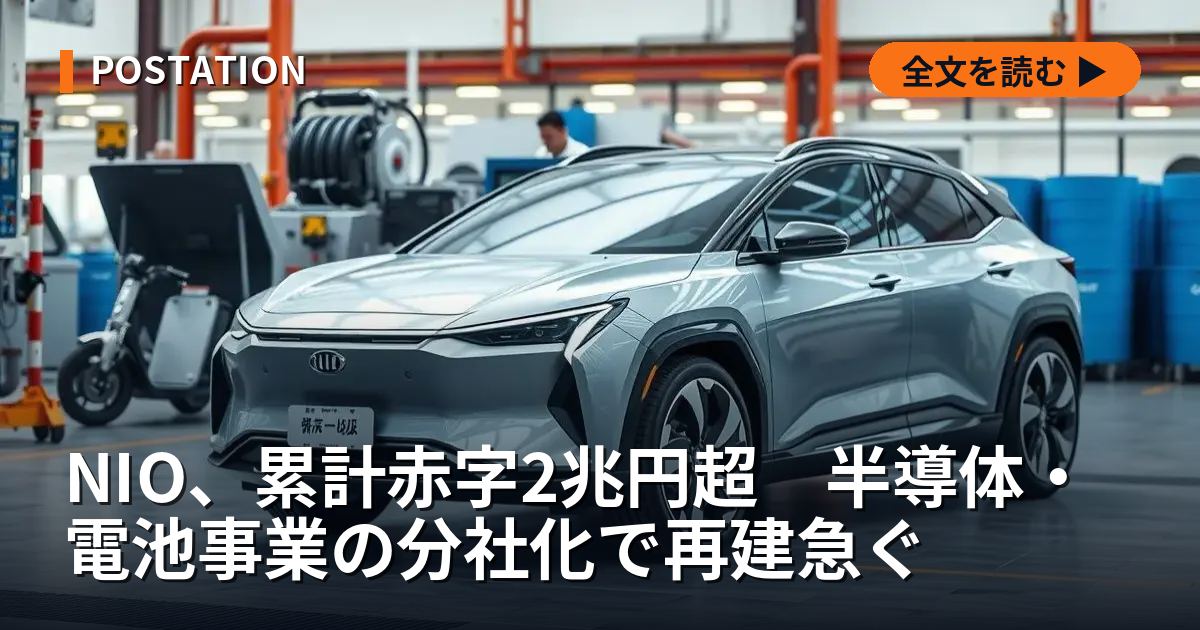 NIO、累計赤字2兆円超　半導体・電池事業の分社化で再建急ぐ