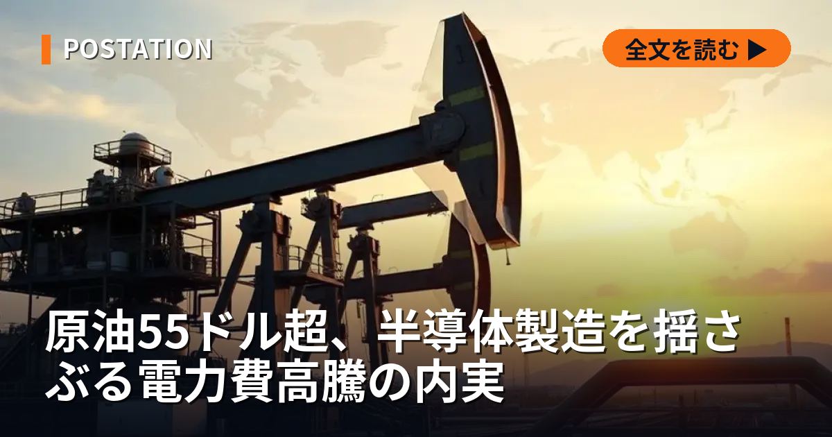 原油55ドル超、半導体製造を揺さぶる電力費高騰の内実