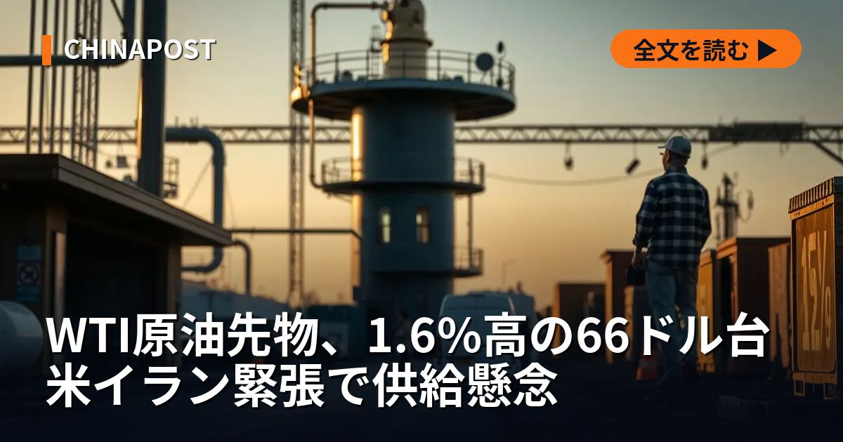 WTI原油先物、1.6%高の66ドル台 米イラン緊張で供給懸念