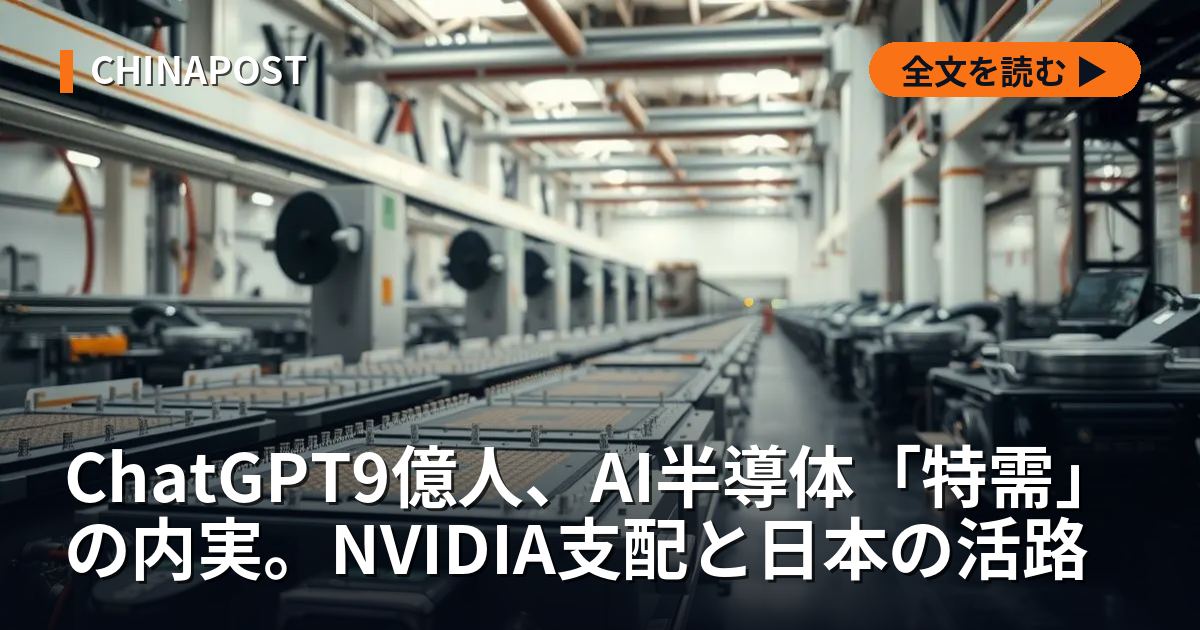 ChatGPT9億人、AI半導体「特需」の内実。NVIDIA支配と日本の活路