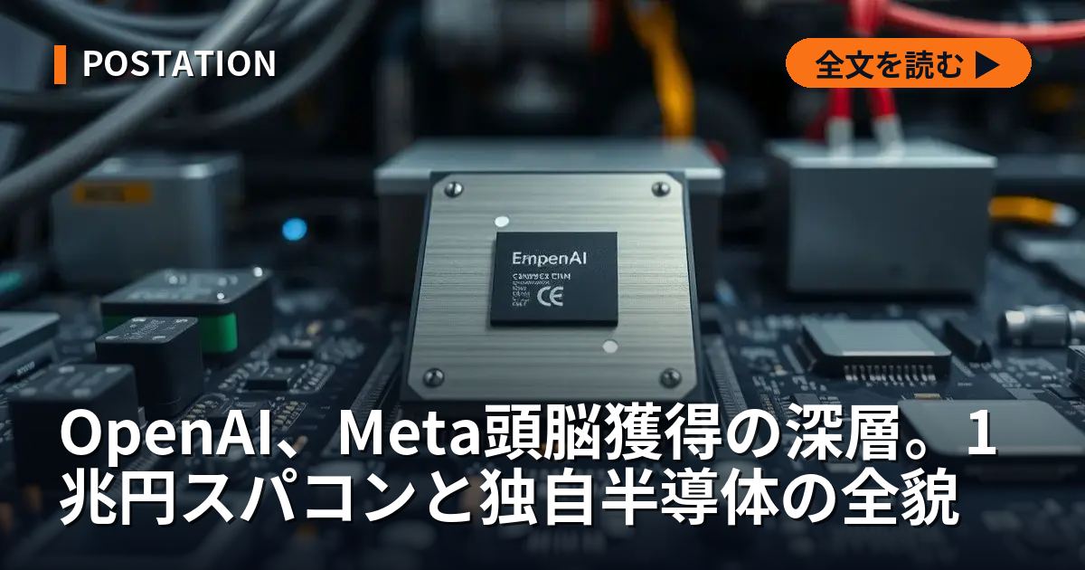OpenAI、Meta頭脳獲得の深層。1兆円スパコンと独自半導体の全貌