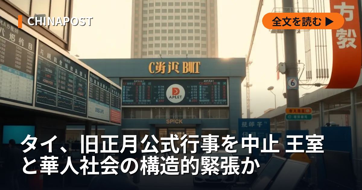 タイ、旧正月公式行事を中止 王室と華人社会の構造的緊張か