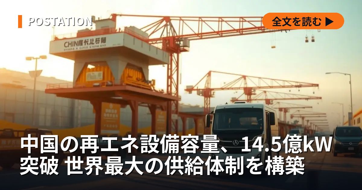 中国の再エネ設備容量、14.5億kW突破 世界最大の供給体制を構築