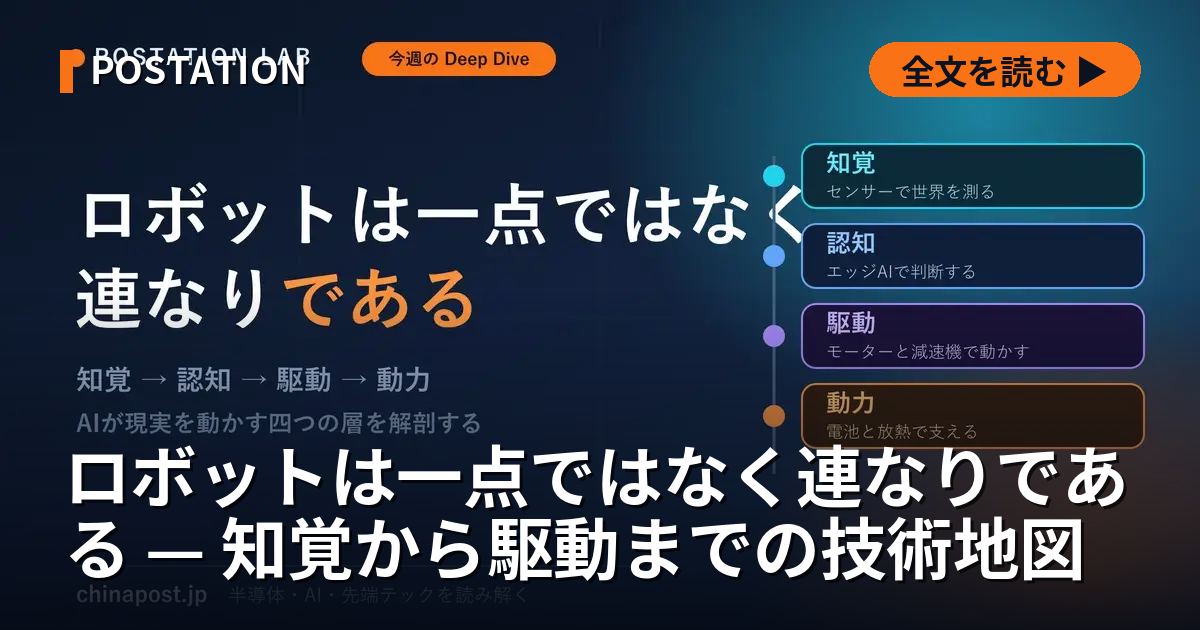 ロボットは一点ではなく連なりである — 知覚から駆動までの技術地図