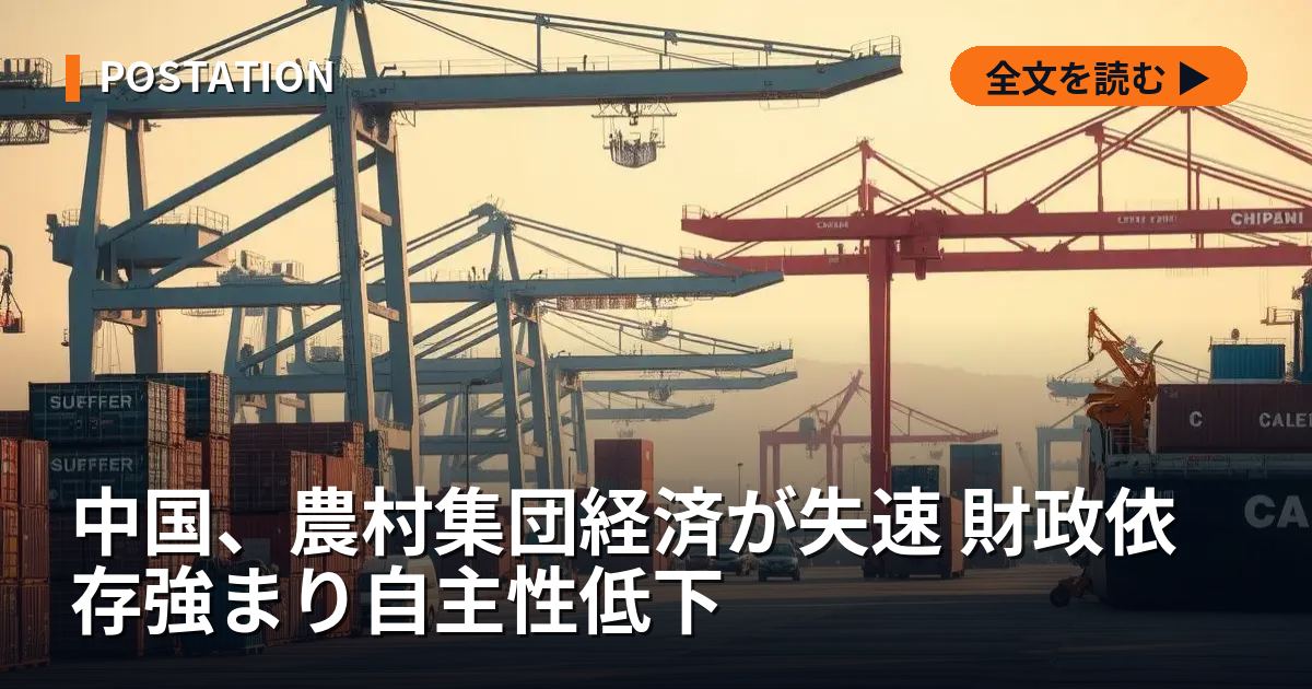 中国、農村集団経済が失速 財政依存強まり自主性低下