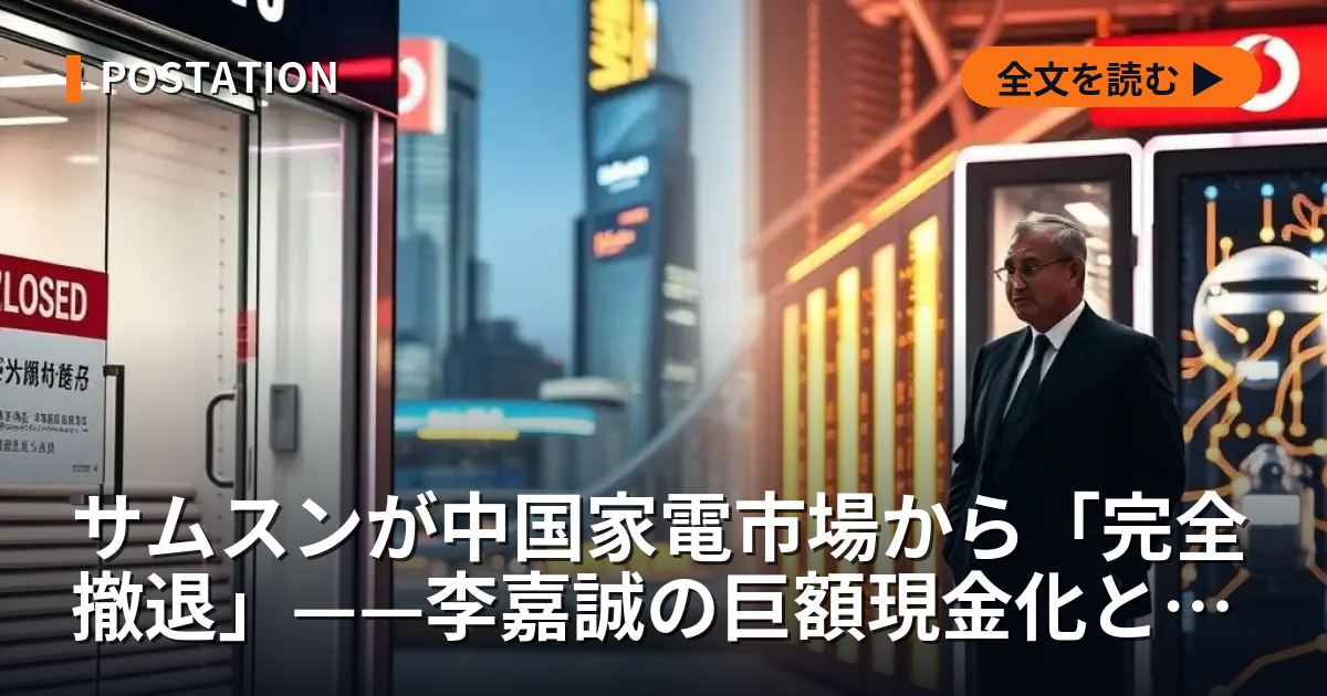 サムスンが中国家電市場から「完全撤退」——李嘉誠の巨額現金化と中国AIの3兆円超え評価額が示す激変