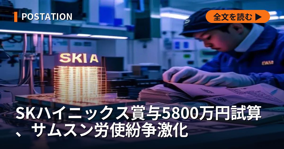SKハイニックス賞与5800万円試算、サムスン労使紛争激化