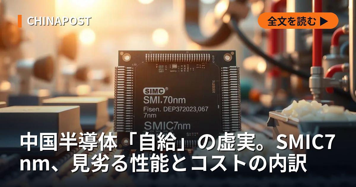 中国半導体「自給」の虚実。SMIC7nm、見劣る性能とコストの内訳