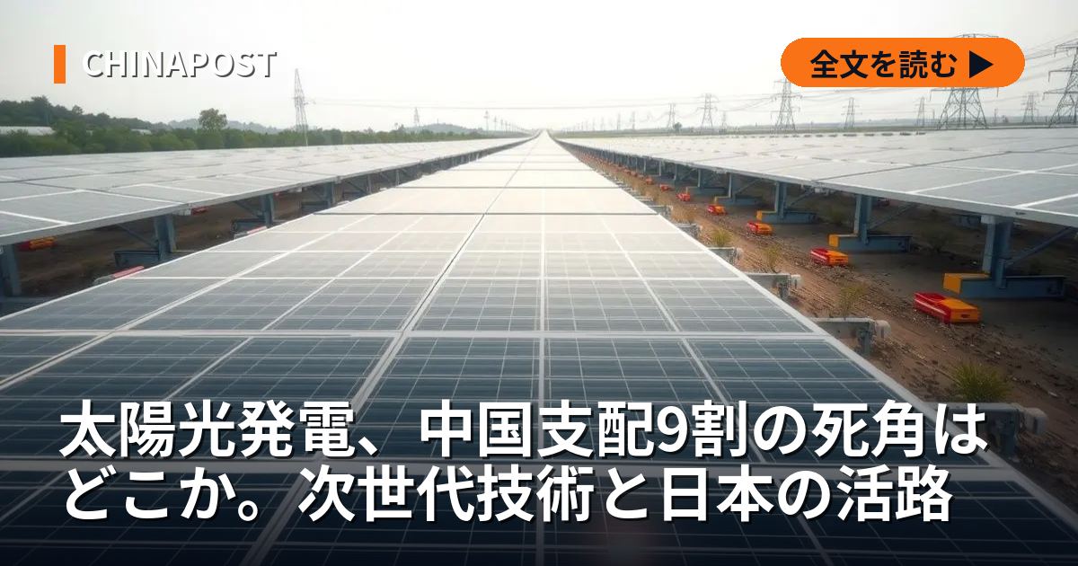 太陽光発電、中国支配9割の死角はどこか。次世代技術と日本の活路