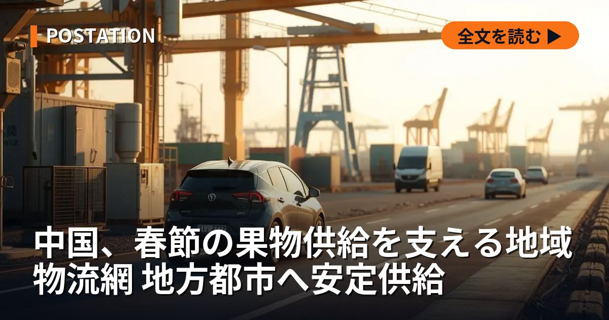 中国、春節の果物供給を支える地域物流網 地方都市へ安定供給